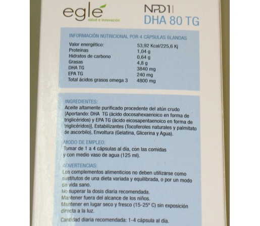 NPD1 DHA 80TG 30 cápsulas blandas EGLÉ.