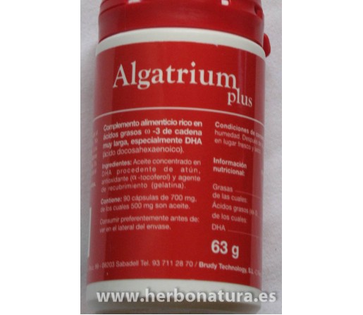 Algatrium plus Omega 3, DHA 90 perlas Solaray BRUDYTECHNOLOGY