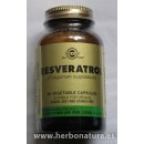 Resveratrol 100mg. por cápsula, 60 cápsulas vegetales SOLGAR en Herbonatura.es