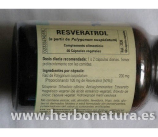 Resveratrol 100mg. por cápsula, 60 cápsulas vegetales SOLGAR