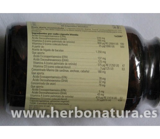 Super cod liver oil complex con EPA/DHA/A+D 60 perlas