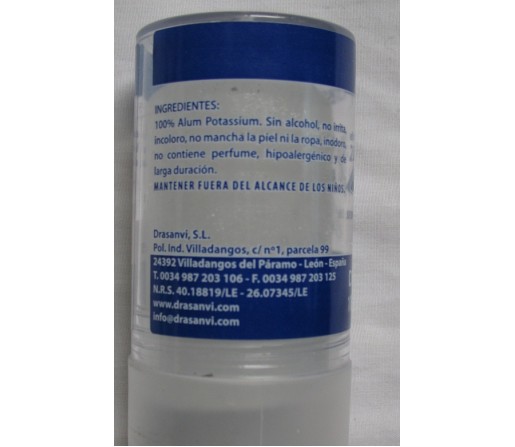 Desodorante 100% Mineral de alumbre DRASANVI