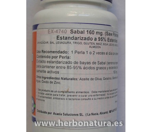 Sabal 160mg. (Saw Palmetto) 60 perlas.
