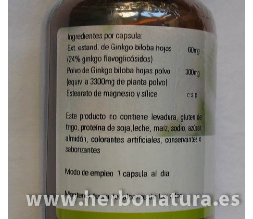Ginkgo Biloba ST estandarizado 60 cápsulas. CFN