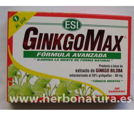GinkgoMax Fórmula avanzada Ginkgo Biloba 30 comprimidos ESI