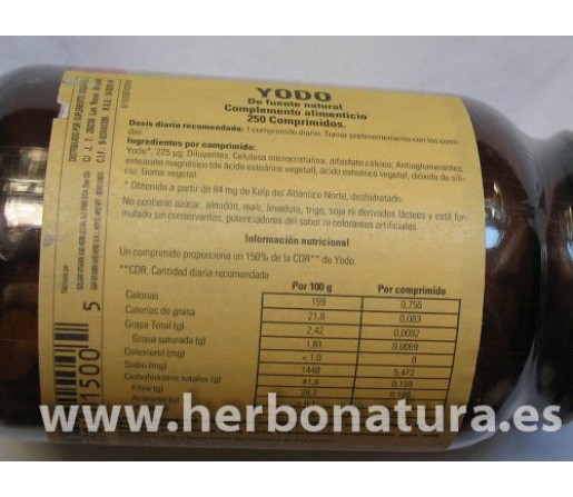 Kelp, Yodo de fuente natural 250 comprimidos SOLGAR