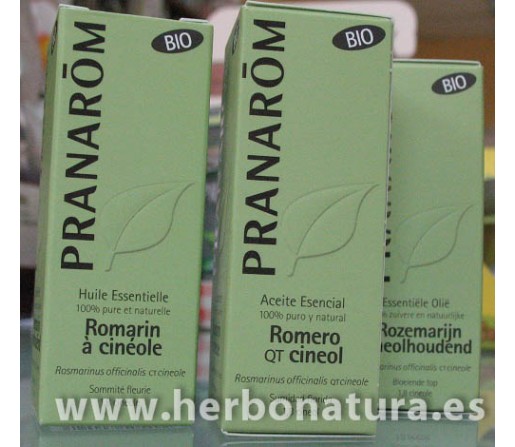 Aceite esencial Romero Qt. Cineol BIO (Rosmarinus officinalis qt. cineol) 10ml. PRANAROM