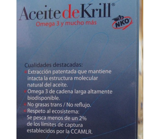Aceite de Krill NKO 120 perlas de 500mg. 100% NATURAL