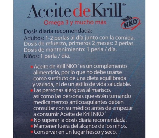 Aceite de Krill NKO 120 perlas de 500mg. 100% NATURAL