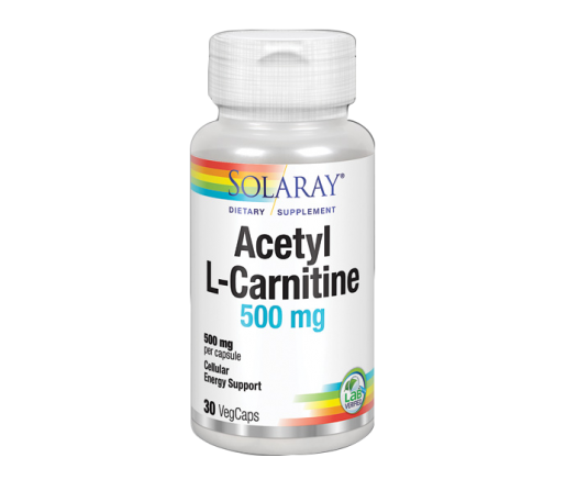 Acetil L-Carnitina 500mg. Acetyl L- Carnitine 30 Cápsulas vegetales SOLARAY