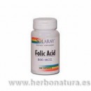 Acido Fólico Folic Acid 100 cápsulas SOLARAY en Herbonatura.es