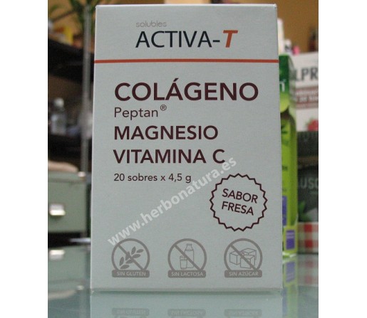 Activa-T Colágeno, Magnesio y Vitamina C Sabor fresa 20 sobres BEDAR