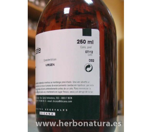 Aceite Virgen Aguacate (Persea gratissima) 250ml. DICANA