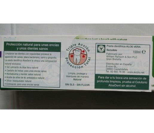 AloeDent dentífrico sensitive 100ml.