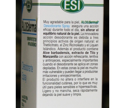 Desodorante spray Aloedermal 100ml. ESI