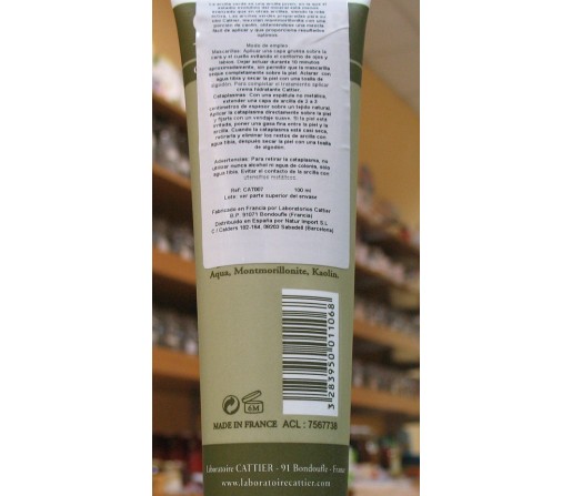 Arcilla Verde Tubo, lista para su uso 100gr. CATTIER