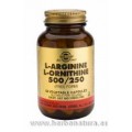 L-Arginina / L-Ornitina 500 / 250 mg 50 Cápsulas vegetales SOLGAR