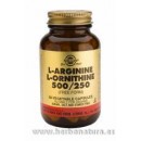 L-Arginina / L-Ornitina 500 / 250 mg 50 Cápsulas vegetales SOLGAR en Herbonatura.es