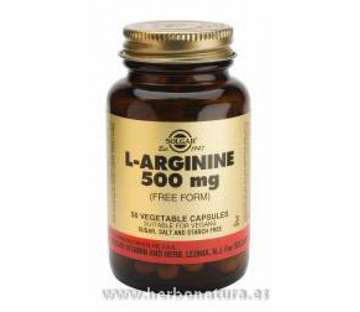 L-Arginina 500 mg 50 Cápsulas vegetales SOLGAR