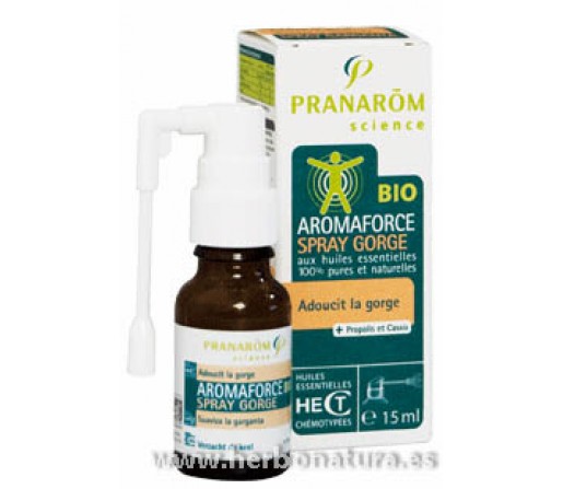 Aromaforce Spray Garganta Biológico Propóleo y Acéites Esenciales 15ml. PRANAROM