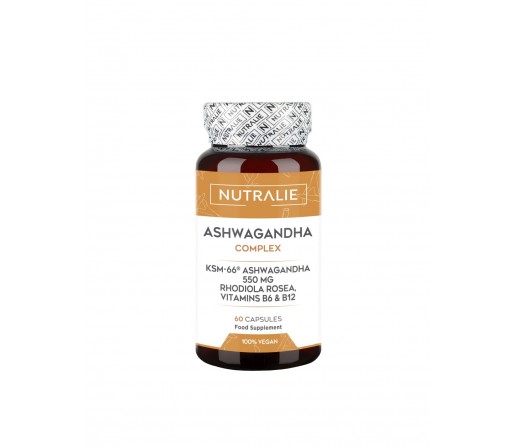 Ashwagandha complex, Ashwagandha KSM-66, Rhodiola rosea, B6, B12, 60 cápsulas NUTRALIE