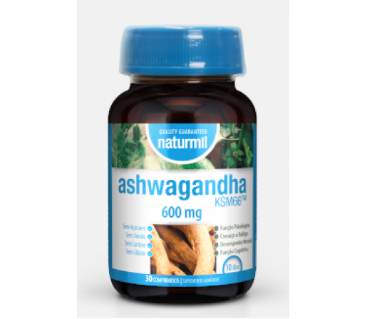 Ashwagandha KSM66 (Withania somnifera) 600mg, 30 comprimidos NATURMIL DIETMED