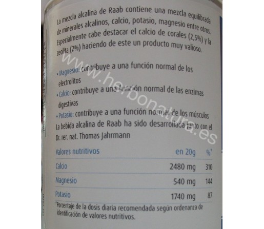Bebida Alcalina con Sango, Zeolita y minerales alcalinos 300gr. RAAB VITALFOOD