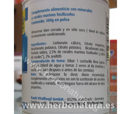 Bebida Alcalina con Sango, Zeolita y minerales alcalinos 300gr. RAAB VITALFOOD
