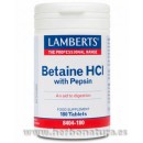 Betaína HCI 324mg. con Pepsina 5mg. Betaine 180 comprimidos LAMBERTS en Herbonatura.es