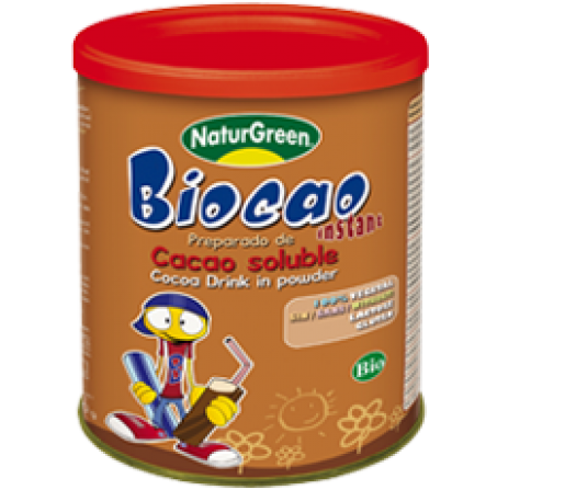 Biocao Cacao Soluble Biológico Sin Lactosa ni Gluten 400gr. NATURGREEN