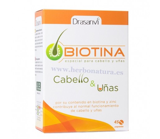 Biotina Cabello y Uñas 45 comprimidos DRASANVI
