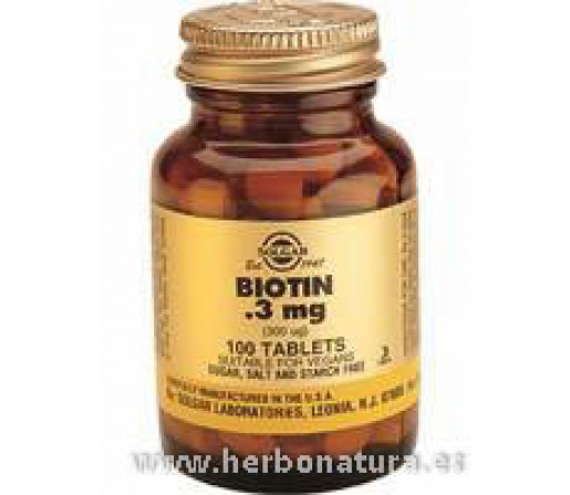 Biotina 300 μg 100 Comprimidos SOLGAR