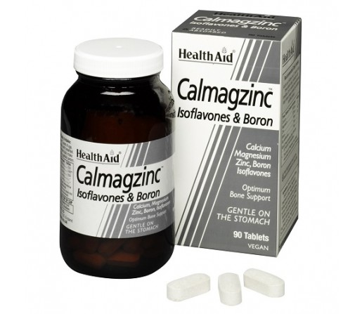 Calmagzinc con Isoflavonas, Zinc, Boro, Calcio y Magnesio 90 comprimidos HEALTH AID
