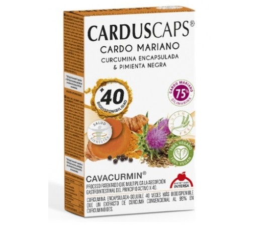 Carduscaps Cardo Mariano, Cúrcuma encapsulada y Pimienta negra 60 cápsulas INTERSA