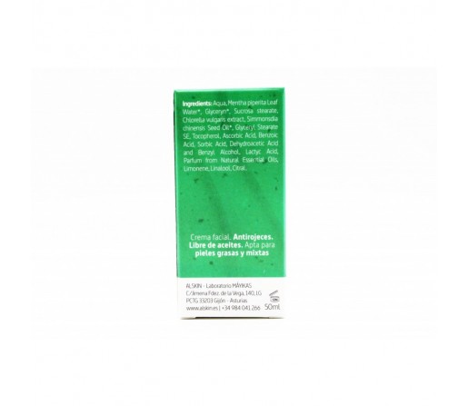 Crema Facial Ccream Piel Grasa y Mista, Ecológica de Chlorella vulgaris, Antirojeces 50ml. ALSKIN