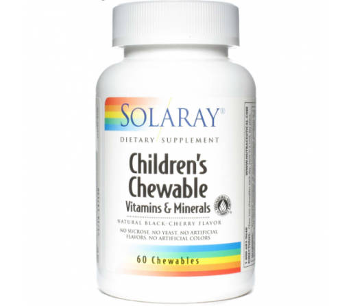 Children's Chewable (vitaminas,min masticables para niños) 60 comprimidos SOLARAY