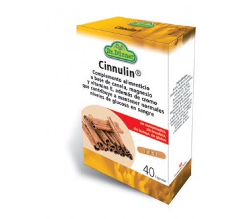 Cinnulin Canela, Magnesio, vitamina e y Cromo. Regular Glucosa 40 cápsulas Dr. Dunner SALUS