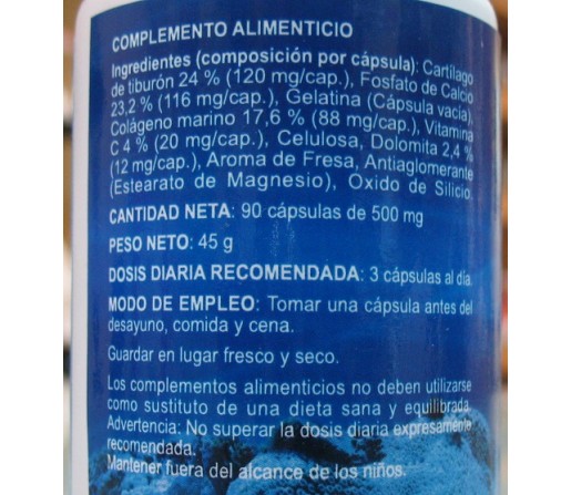 Colagen C Cartílago de Tiburon, Colágeno marino... 90 cápsulas HERDIBEL
