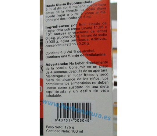 Colibiogen Oral Lisado de Escherichia coli Regenerador Intestinal 100ml. LAVES