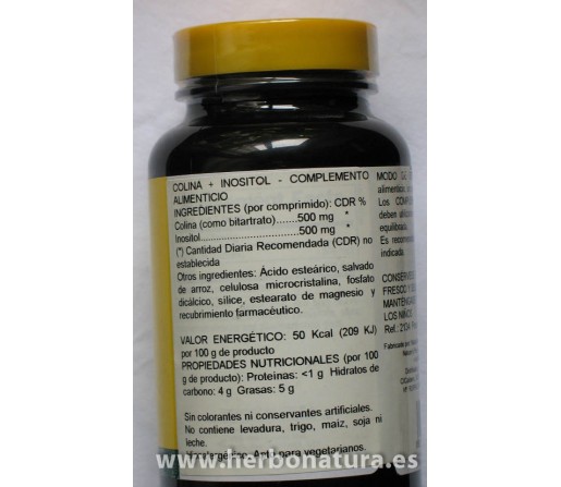 Choline & Inositol 500/500mg.