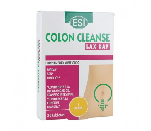 Colon Cleanse Lax Day, Aloe, Cáscara sagrada, Sen, Ruibarbo... 30 cápsulas ESI