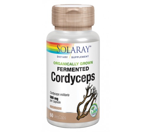 Cordyceps Fermentado, Micelio del hongo Ecológico sin Gluten 60 cápsulas SOLARAY