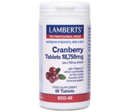 Cranberry 18.750mg. Arándano Rojo Alta Concentración 60 comprimidos LAMBERTS