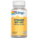 Vitamina D3 con K2, (MK7) 60 cápsulas SOLARAY
