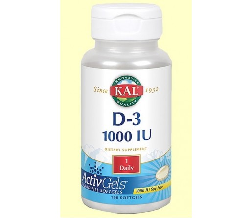 Vitamina D3, 100 perlas KAL SOLARAY