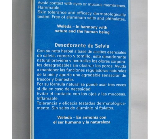 Desodorante Salvia de 100ml. WELEDA