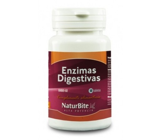 Enzimas Digestivas con Betaina HCL 60 cápsulas NATURBITE