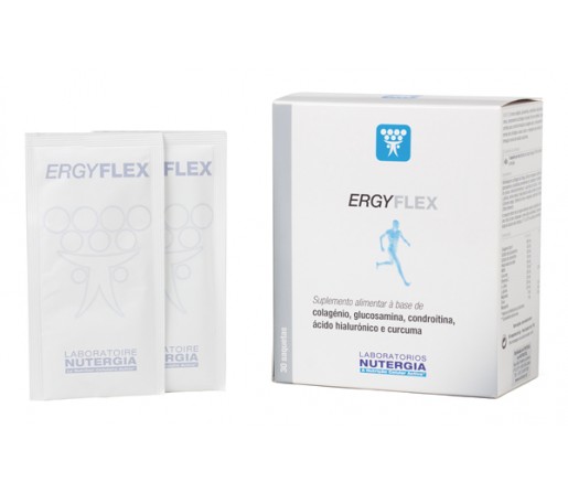 Ergyflex Colágeno, Glucosamina, Condroitina, Curcumina... 30 sobres NUTERGIA
