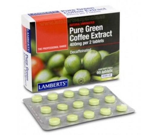 Extracto de Café Verde Puro Descafeinado. Patentado: Svetol® 60 comprimidos LAMBERTS