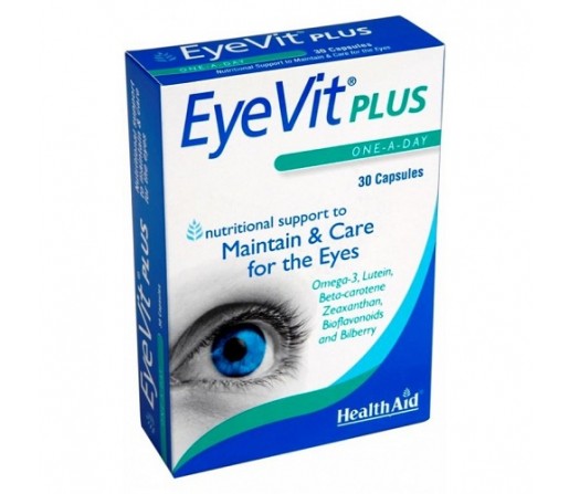 EyeVit Plus, Nutrición para los ojos 30 cápsulas HEALTH AID